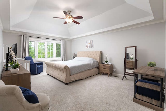 3211 Treyburn Rd, Naperville, IL 60564 - bedroom featuring a tray ceiling, carpet floors, and ceiling fan