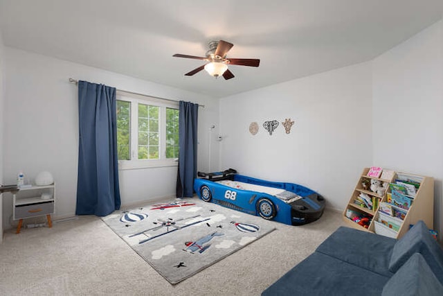 3211 Treyburn Rd, Naperville, IL 60564 - bedroom featuring carpet and a ceiling fan
