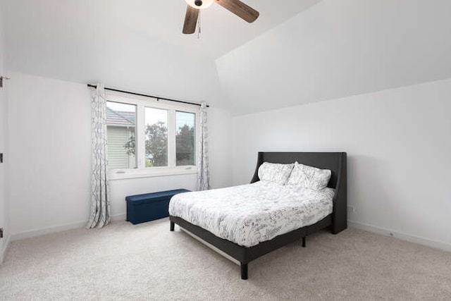 3211 Treyburn Rd, Naperville, IL 60564 - carpeted bedroom with vaulted ceiling, ceiling fan, and baseboards