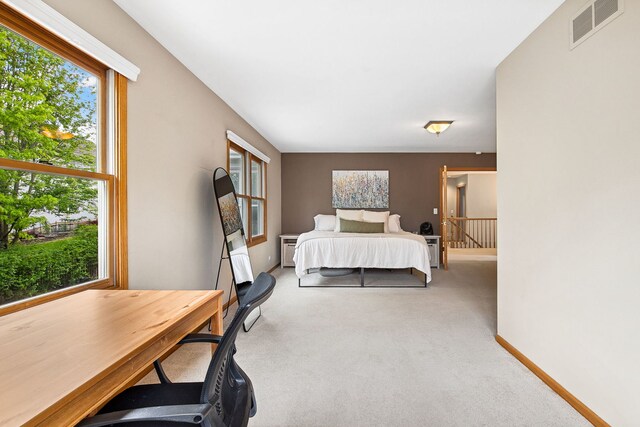 1284 N Jack Pine Ct, Palatine, IL 60067 - carpeted bedroom with multiple windows, baseboards, and an office area