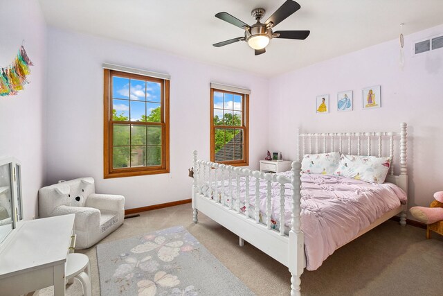 1284 N Jack Pine Ct, Palatine, IL 60067 - bedroom with carpet floors, baseboards, and ceiling fan