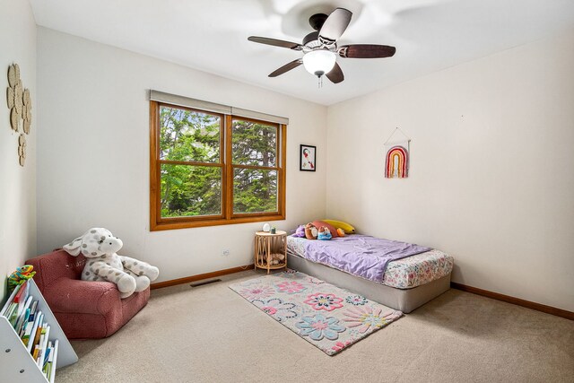 1284 N Jack Pine Ct, Palatine, IL 60067 - bedroom with carpet, baseboards, and ceiling fan