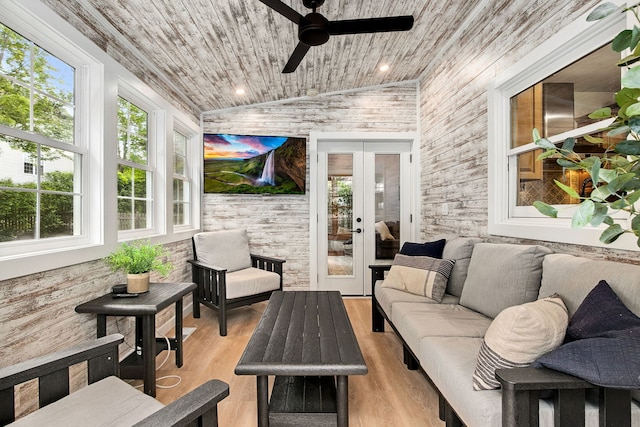 1284 N Jack Pine Ct, Palatine, IL 60067 - sunroom with vaulted ceiling, healthy amount of natural light, and french doors