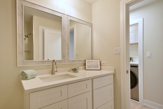 15608 Petunia Ct, Orland Park, IL 60462 - bathroom with washer / clothes dryer and vanity