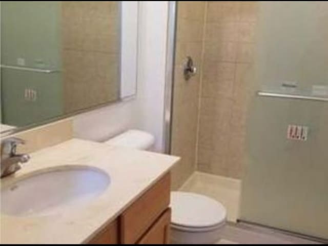 1238 W Pratt Blvd Unit 1A, Chicago, IL 60626 - full bathroom featuring a shower stall, toilet, and vanity