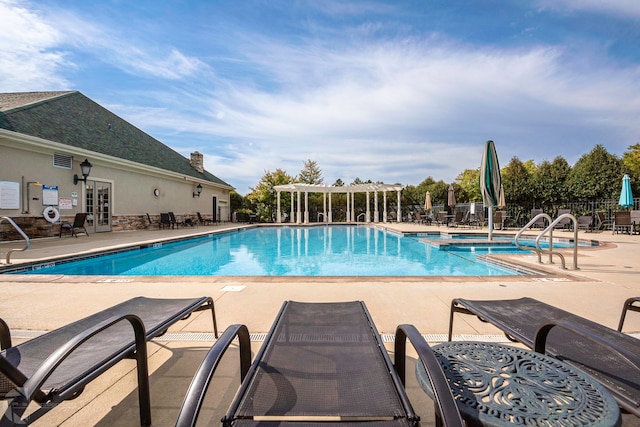 1468 W Grand Haven Rd, Romeoville, IL 60446 - community pool featuring a pergola, a patio, and french doors