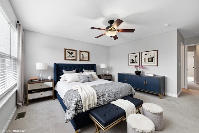 412 W Wood St, Palatine, IL 60067 - bedroom featuring light colored carpet, baseboards, and a ceiling fan