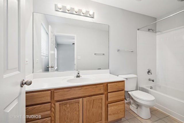 412 W Wood St, Palatine, IL 60067 - full bath with vanity, toilet, tile patterned floors, and tub / shower combination