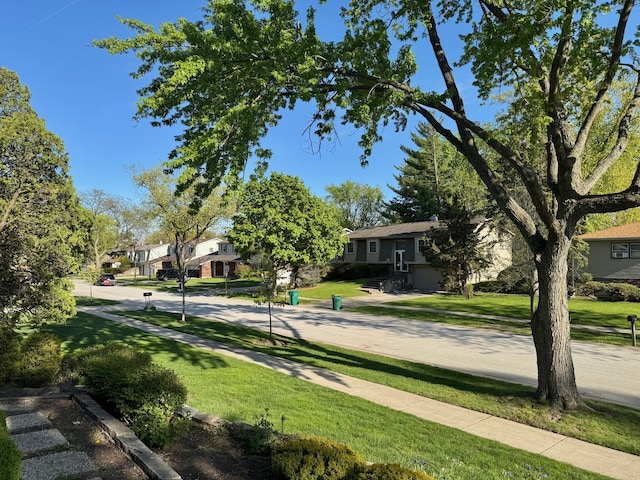 view of home's community with a yard