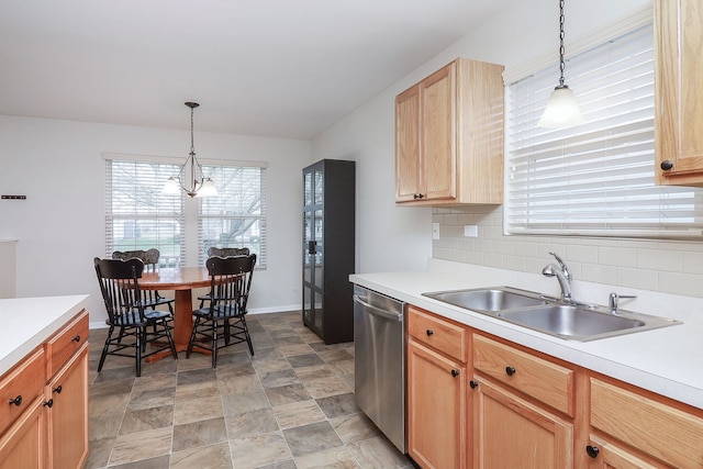 21536 Vesper St, Crest Hill, IL 60403 - kitchen with stainless steel dishwasher, a sink, light countertops, and healthy amount of natural light