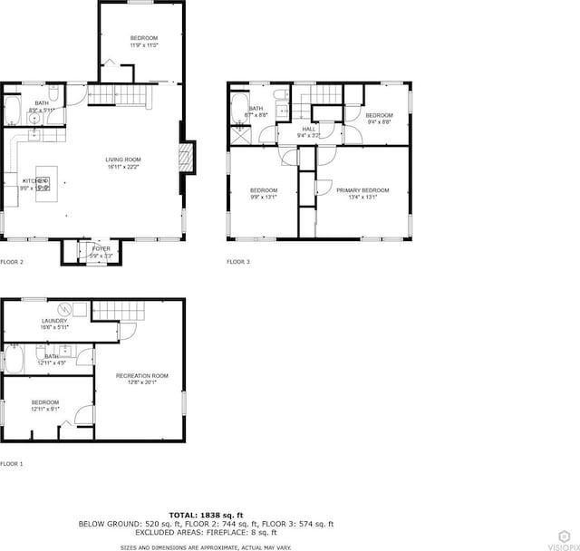 12725 S Wallace St, Chicago, IL 60628 - floor plan / room layout