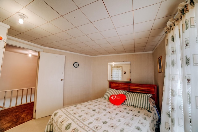218 W Fleming St, Watseka, IL 60970 - carpeted bedroom featuring crown molding