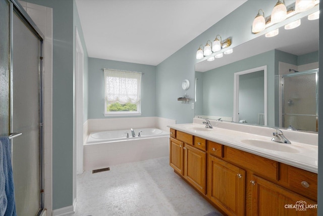 S970 Newton Sq, Geneva, IL 60134 - full bath with a stall shower, double vanity, and a bath