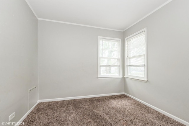 6609 173rd Pl, Tinley Park, IL 60477 - empty room featuring ornamental molding, carpet floors, and baseboards