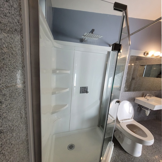 864 Sumac Rd, Highland Park, IL 60035 - bathroom with a stall shower, a sink, and toilet