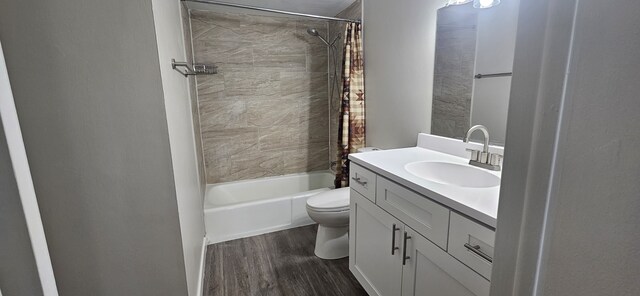 802 E Old Willow Rd Unit 2-210, Prospect Heights, IL 60070 - bathroom with wood finished floors, toilet, vanity, and shower / tub combo with curtain