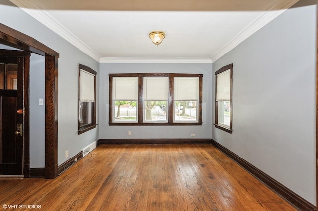 5000 N Kenneth Ave, Chicago, IL 60630 - spare room with hardwood / wood-style floors, ornamental molding, and baseboards