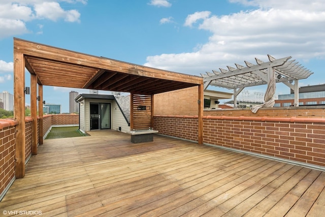 3737 N Clifton Ave Unit 3, Chicago, IL 60613 - wooden terrace featuring a pergola