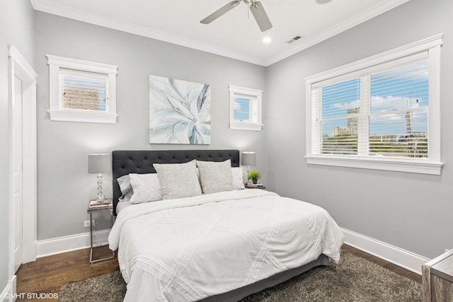 3737 N Clifton Ave Unit 3, Chicago, IL 60613 - bedroom featuring wood finished floors, baseboards, crown molding, recessed lighting, and ceiling fan