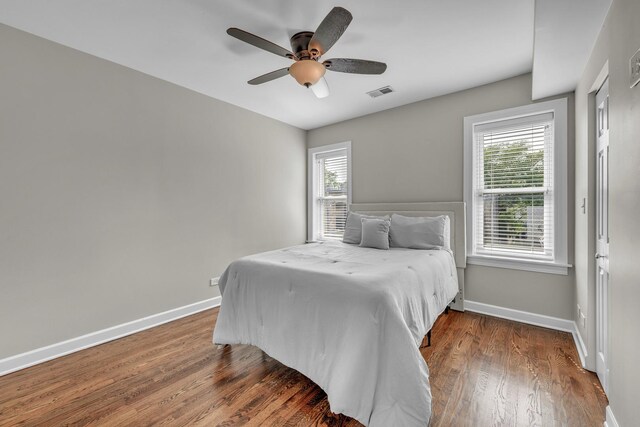 1438 W Roscoe St Unit 3, Chicago, IL 60657 - bedroom with wood finished floors and ceiling fan