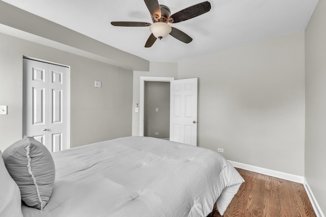 1438 W Roscoe St Unit 3, Chicago, IL 60657 - bedroom featuring wood finished floors, a closet, and ceiling fan