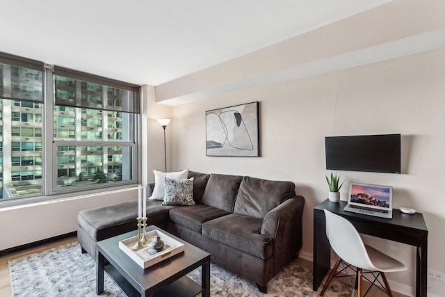3600 N Lake Shore Dr Unit 517, Chicago, IL 60613 - living room featuring wood finished floors and baseboards