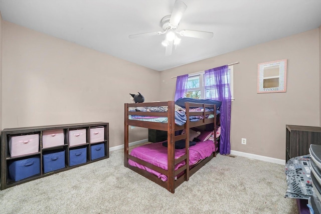 1191 Comet Dr, Aurora, IL 60505 - bedroom featuring carpet, baseboards, and ceiling fan