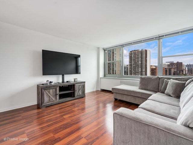 555 W Cornelia Ave Unit 1405, Chicago, IL 60657 - living room with wood finished floors and baseboards