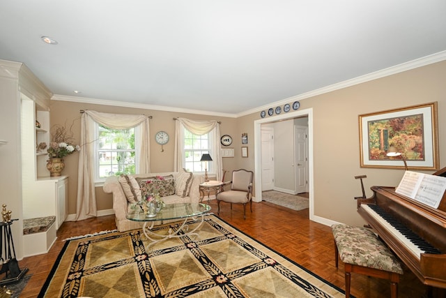 25W651 Towpath Ct, Wheaton, IL 60189 - living room with baseboards and ornamental molding