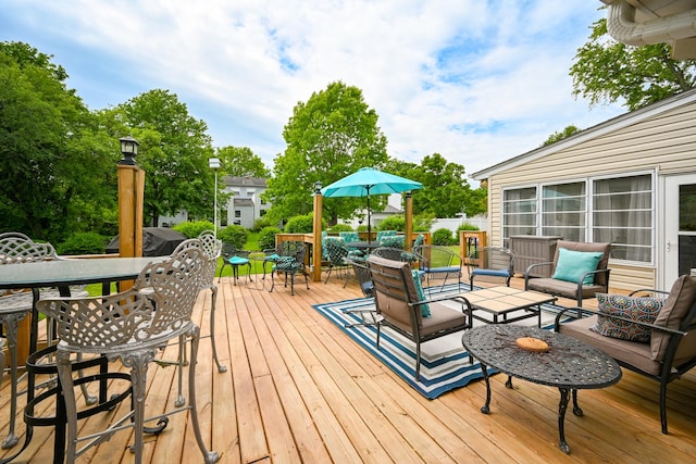 25W651 Towpath Ct, Wheaton, IL 60189 - deck with outdoor dining area and outdoor lounge area