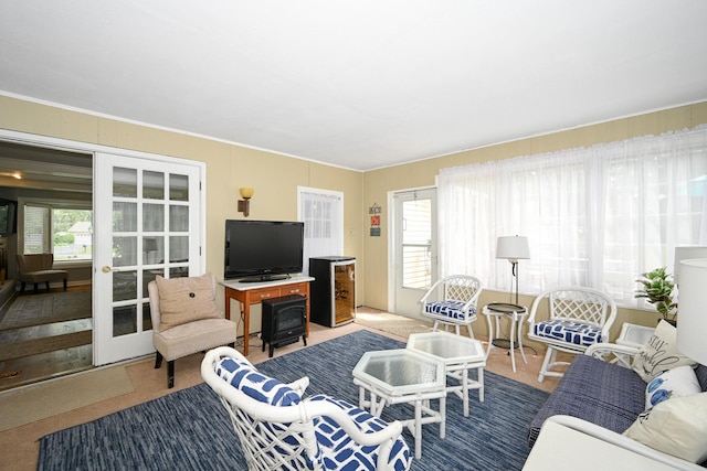 25W651 Towpath Ct, Wheaton, IL 60189 - living room featuring ornamental molding and french doors