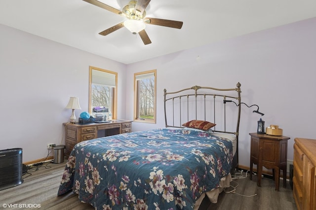 6719 W Applewood Ln, Spring Grove, IL 60081 - bedroom featuring wood finished floors, baseboards, and ceiling fan