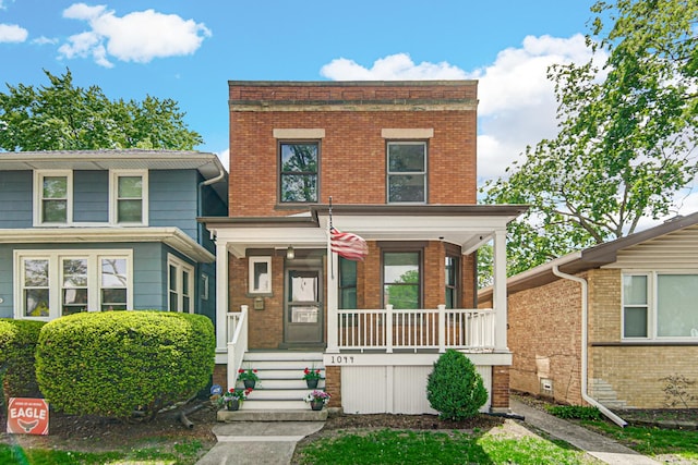1044 S E Ave, Oak Park, IL 60304 - view of front of house with covered porch and brick siding