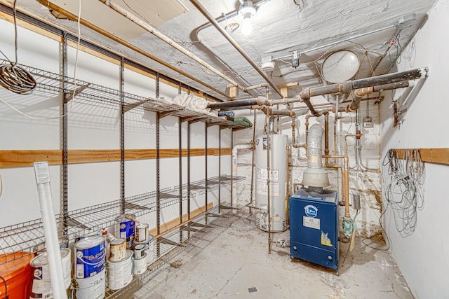 1044 S E Ave, Oak Park, IL 60304 - below grade area featuring water heater and a heating unit