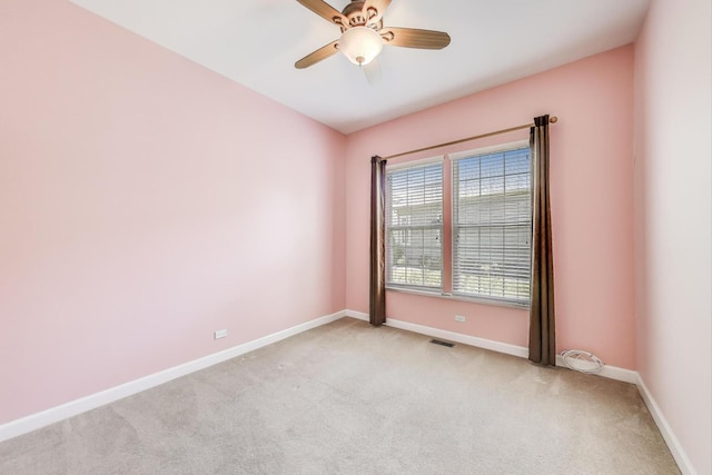 2334 Glen Eagles Ln, Riverwoods, IL 60015 - empty room with light colored carpet, a ceiling fan, and baseboards