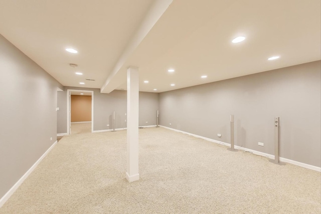 2334 Glen Eagles Ln, Riverwoods, IL 60015 - finished below grade area with recessed lighting, light carpet, and baseboards