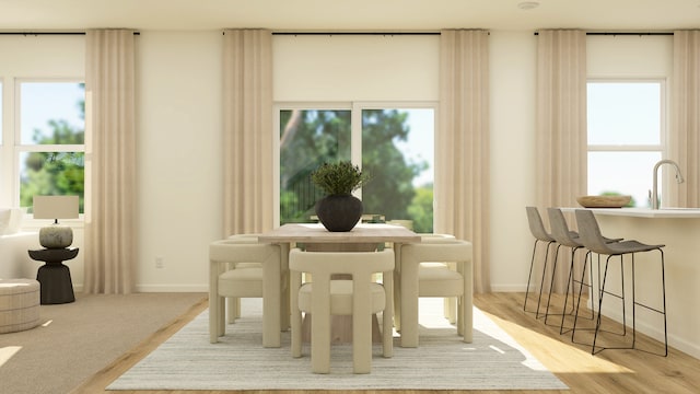 dining area with healthy amount of natural light and baseboards