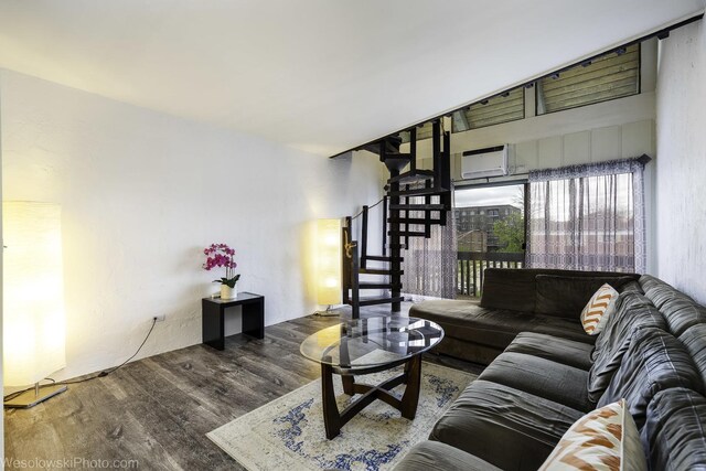 1296 E Washington St Unit 11, Des Plaines, IL 60016 - living room featuring wood finished floors, stairway, and a towering ceiling