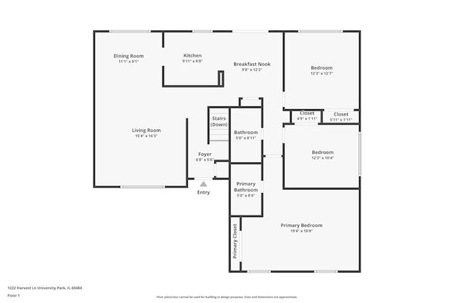 1222 Harvest Ln, University Park, IL 60484 - home floor plan