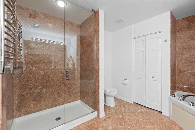 1201 W Wrightwood Ave Unit 13, Chicago, IL 60614 - bathroom featuring a stall shower, a bath, and a closet