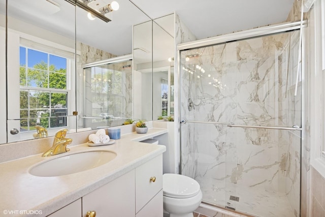 751 Essington Ln, Buffalo Grove, IL 60089 - full bath with toilet, a marble finish shower, and vanity