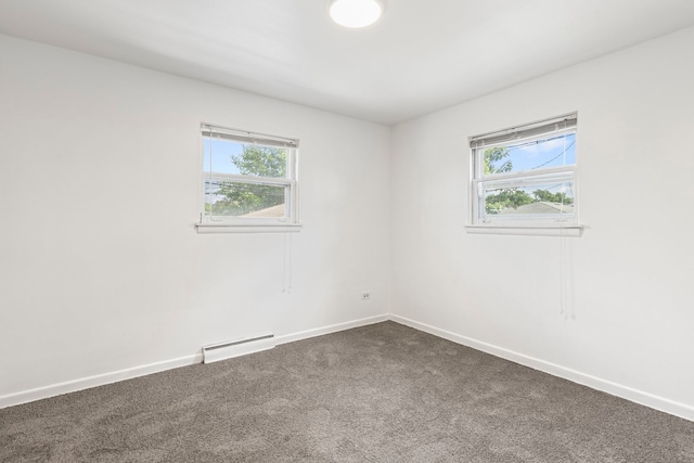 8639 Plainfield Rd, Lyons, IL 60534 - spare room with healthy amount of natural light, dark carpet, and baseboard heating