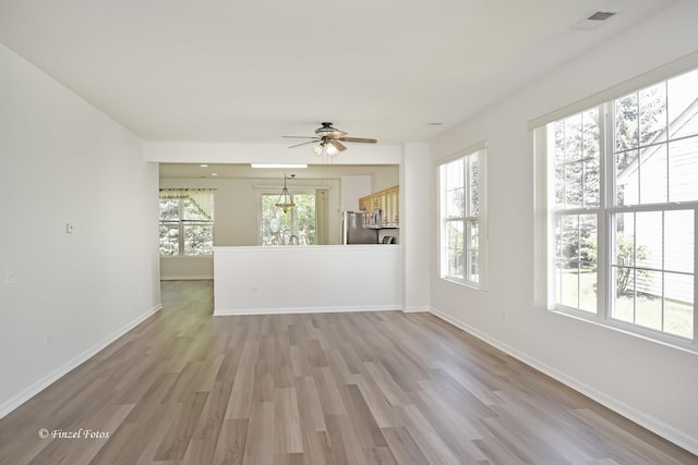 11315 Nelson Dr, Huntley, IL 60142 - unfurnished living room with plenty of natural light, light wood-style floors, and baseboards
