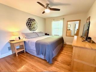 1010 N Patton Ave, Arlington Heights, IL 60004 - bedroom featuring wood finished floors, baseboards, and ceiling fan