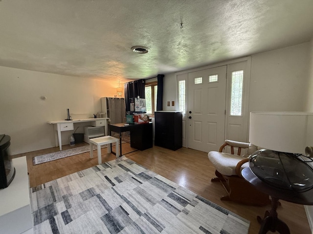 165 N Mill St, Cedarville, IL 61013 - entryway featuring wood finished floors and a textured ceiling