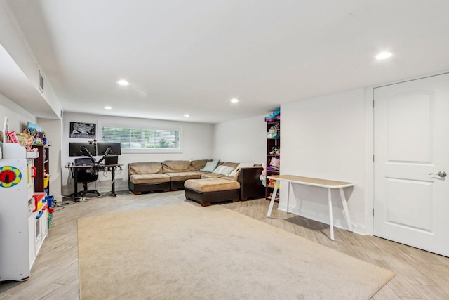 9017 Pottawattami Dr, Skokie, IL 60076 - living room with recessed lighting and light wood-type flooring