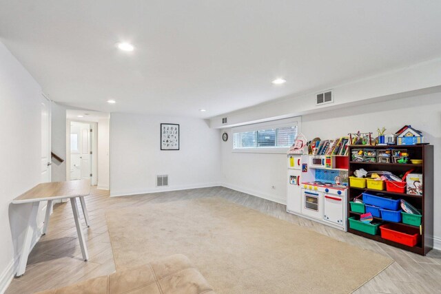 9017 Pottawattami Dr, Skokie, IL 60076 - game room featuring recessed lighting, baseboards, and light wood-style flooring
