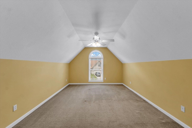 1208 Waters Edge Rd, Champaign, IL 61822 - bonus room featuring a ceiling fan, carpet, and vaulted ceiling