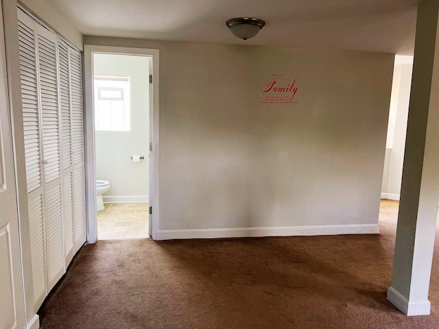 4156 S Sumter Dr, Matteson, IL 60443 - unfurnished bedroom featuring carpet, baseboards, ensuite bathroom, and a closet