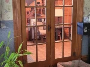 doorway to outside featuring french doors
